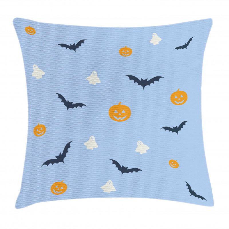 Pumpkins and the Flying Bats Pillow Cover