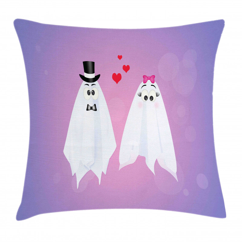 Funny Bride and Groom Couple Pillow Cover