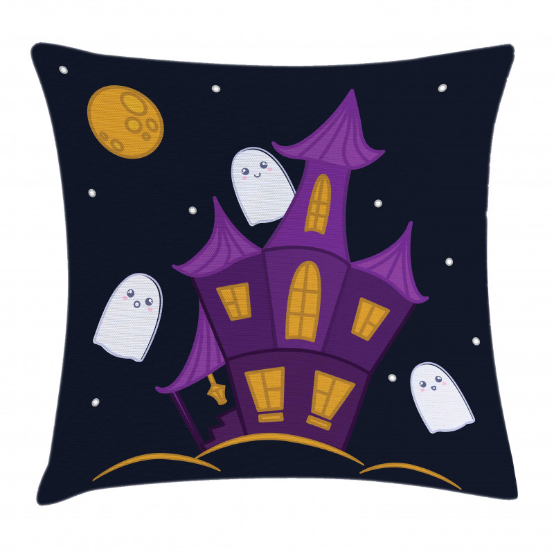 Dark Night and Haunted House Pillow Cover