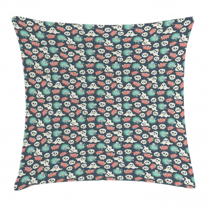 Spooky Weird Monsters Pattern Pillow Cover