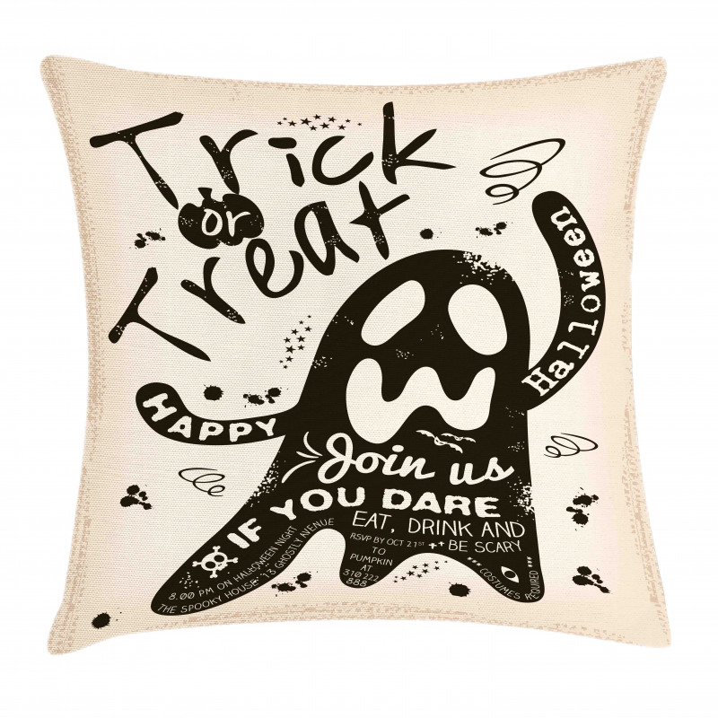 Halloween Trick Treat Grunge Pillow Cover