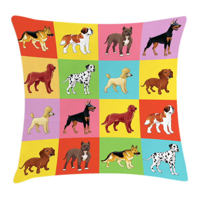 Different Breeds Animal Lover Pillow Cover