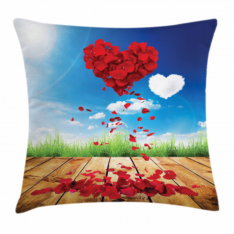 Rose Leaves Heart Pillow Cover