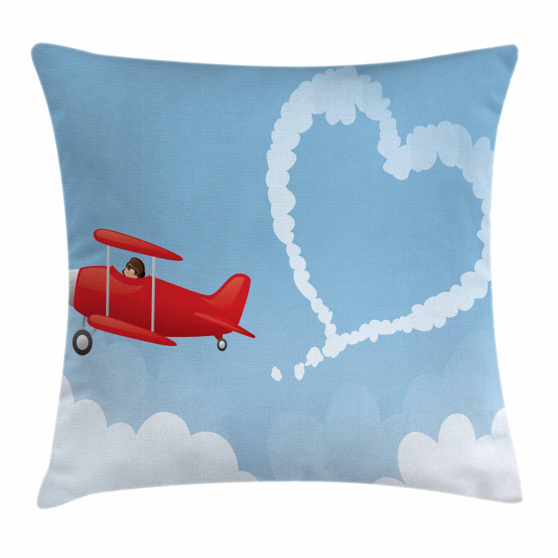 Heart Shape with Plain Trail Pillow Cover