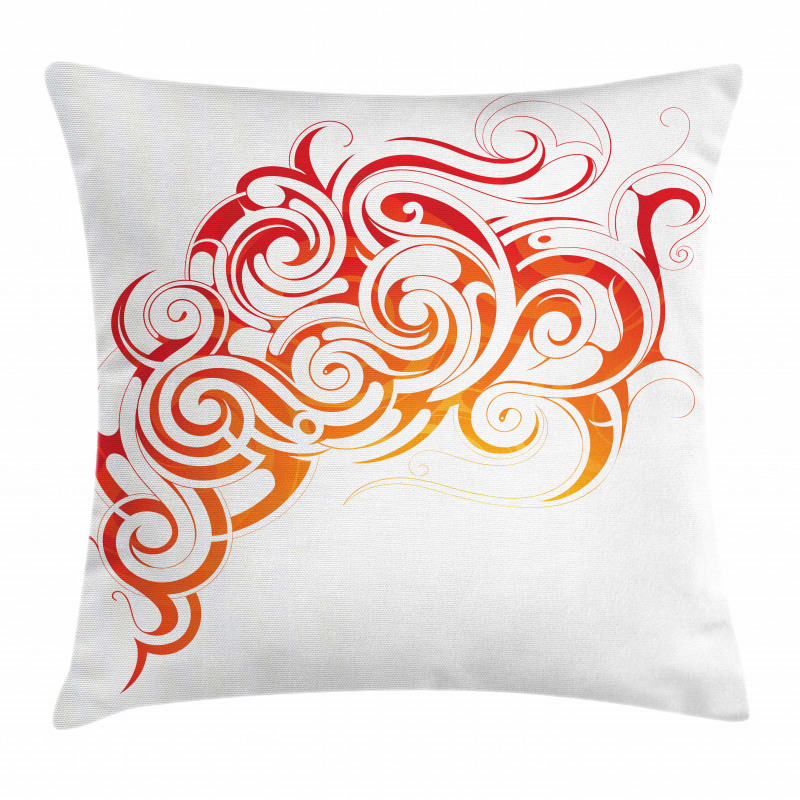 Orange Tones Abstract Curls Pillow Cover