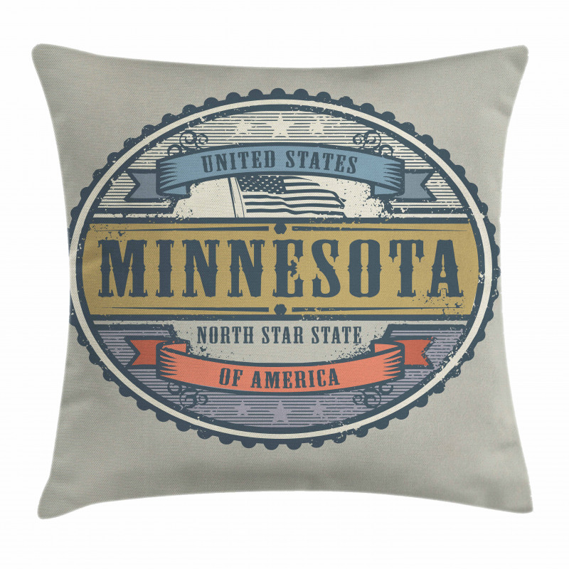 Retro North Star State Pillow Cover