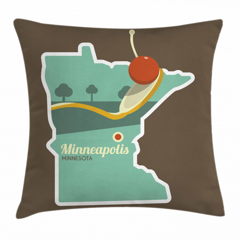 Minneapolis Doodle Map Pillow Cover