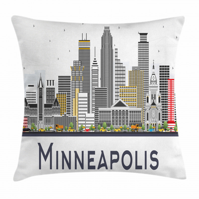 Doodle Minneapolis View Pillow Cover