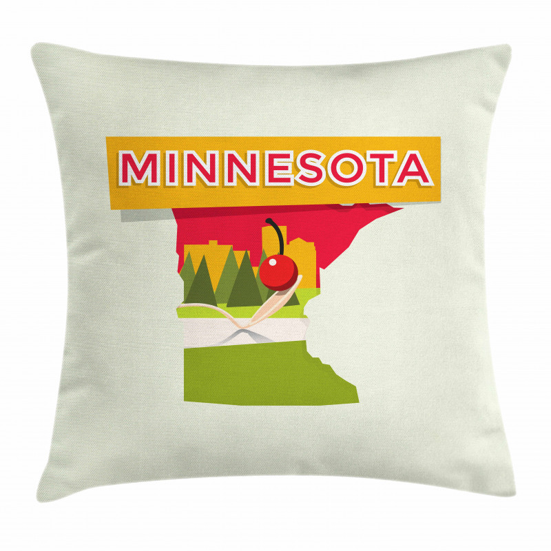 Colorful Doodle State Map Pillow Cover