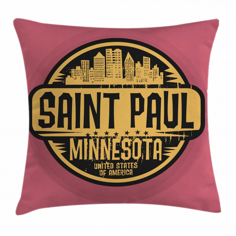 Capital City Grunge Stamp Pillow Cover