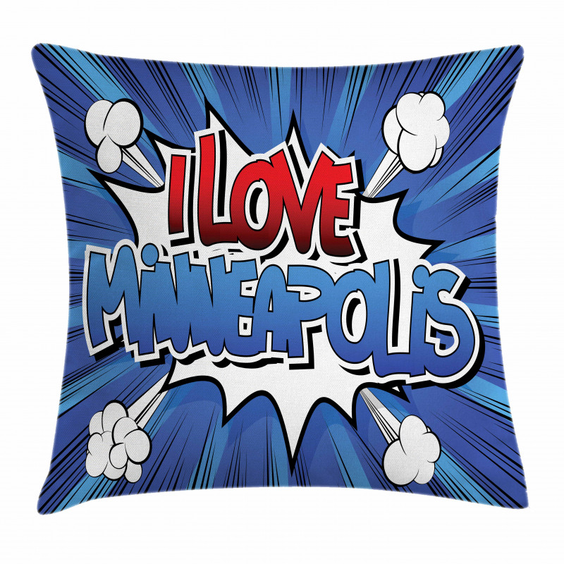 Pop Art Comic Style Love Pillow Cover