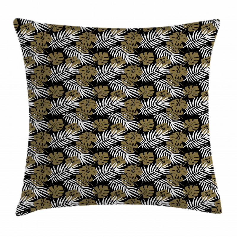 Tropic Foliage Motifs Dots Pillow Cover