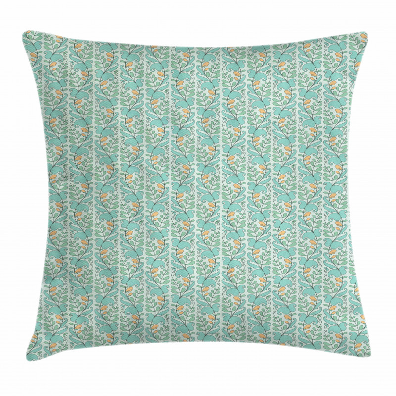Foliage on Green Background Pillow Cover