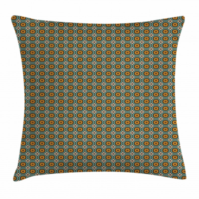 Geometric Tile Retro Style Pillow Cover
