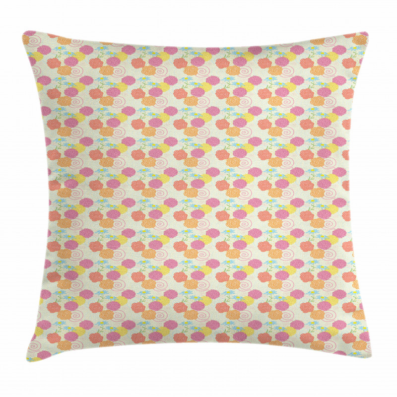 Pastel Tone Romantic Bouquet Pillow Cover