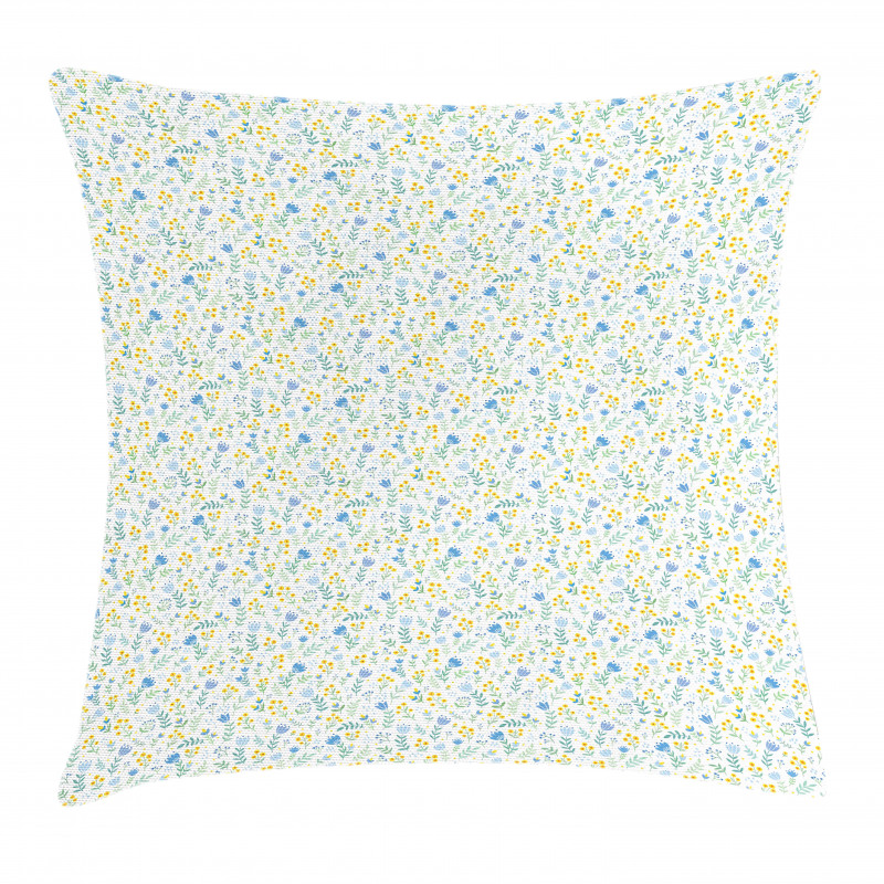 Fresh Spring Meadow Pattern Pillow Cover