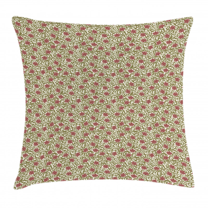 Retro Style Abstract Flower Pillow Cover