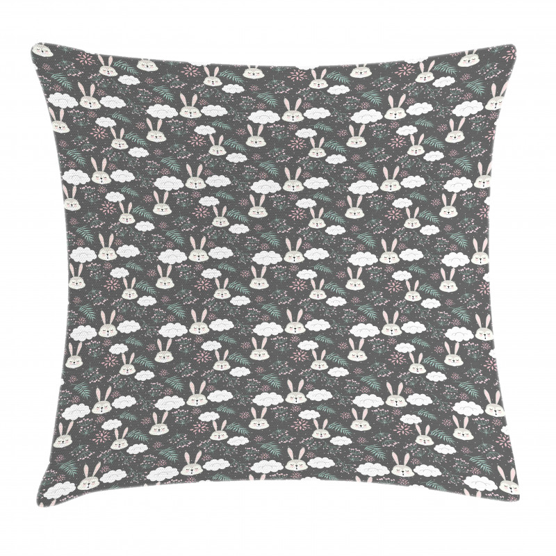 Sleeping Bunnies and Clouds Pillow Cover