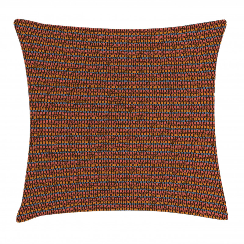 Brown Toned Geometric Tile Pillow Cover