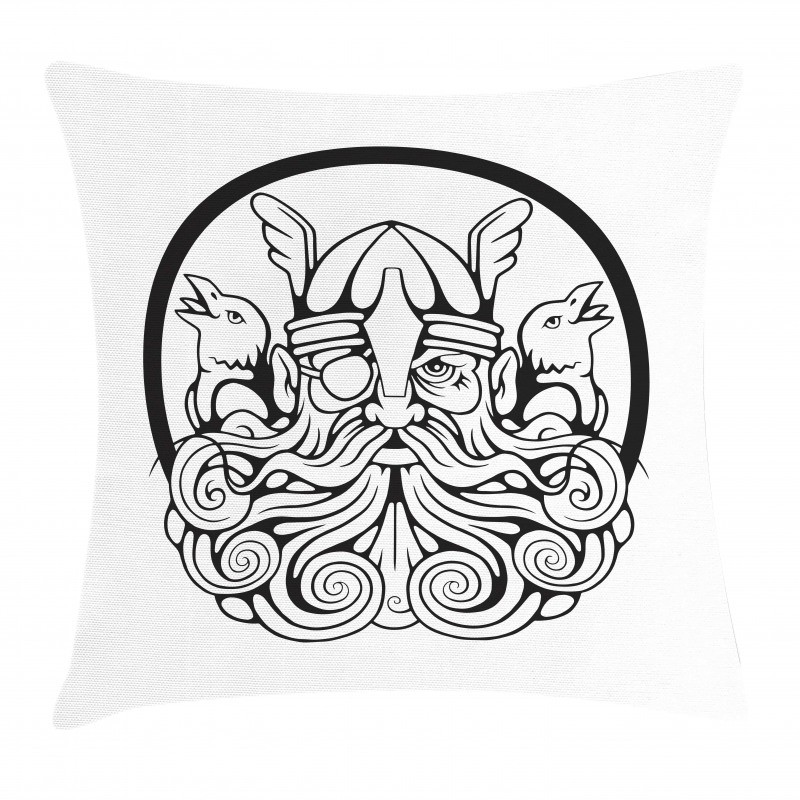 Odin Eye Patch Crow Pillow Cover