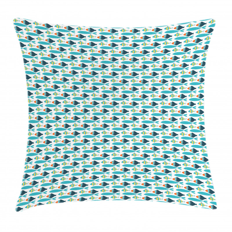 Colorful Fish Pattern Pillow Cover