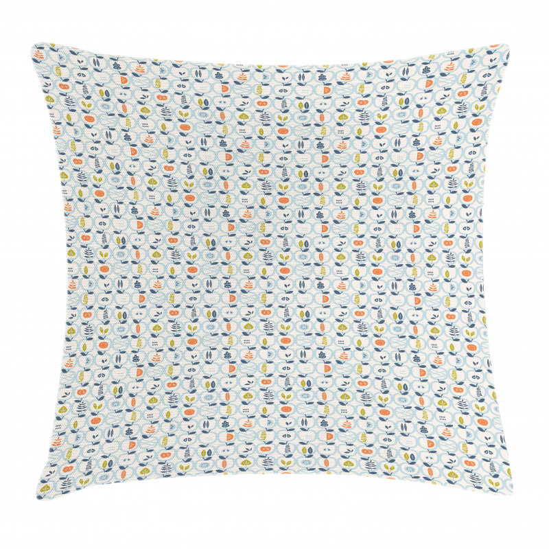 Apples Leaves Pattern Pillow Cover