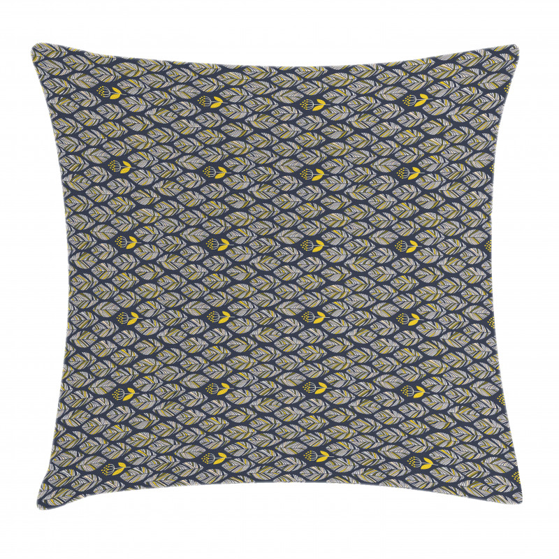 Leaves with Flowers Pillow Cover