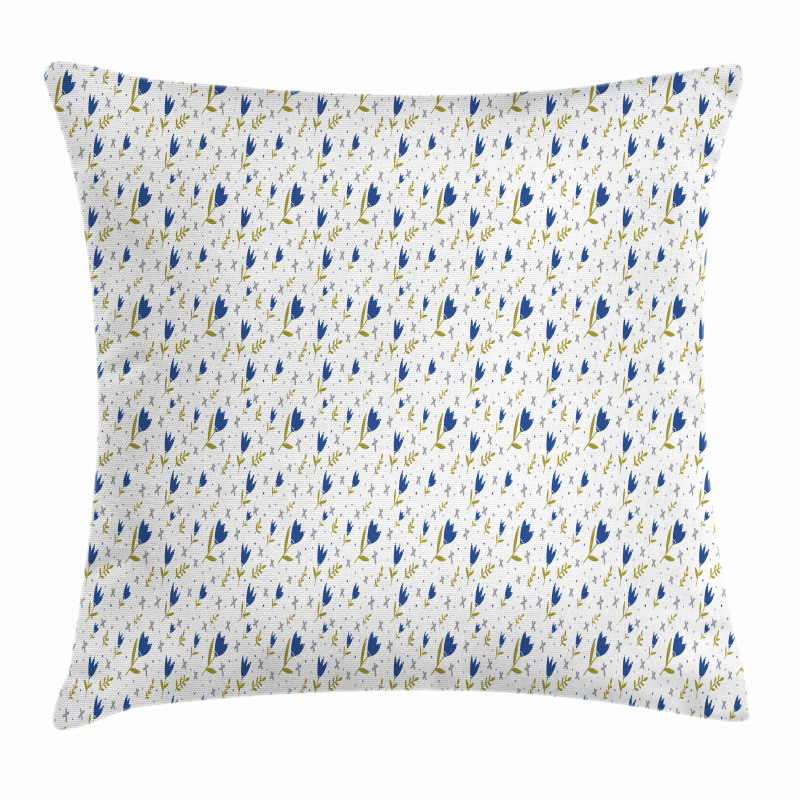 Blossoming Blue Tulips Pillow Cover