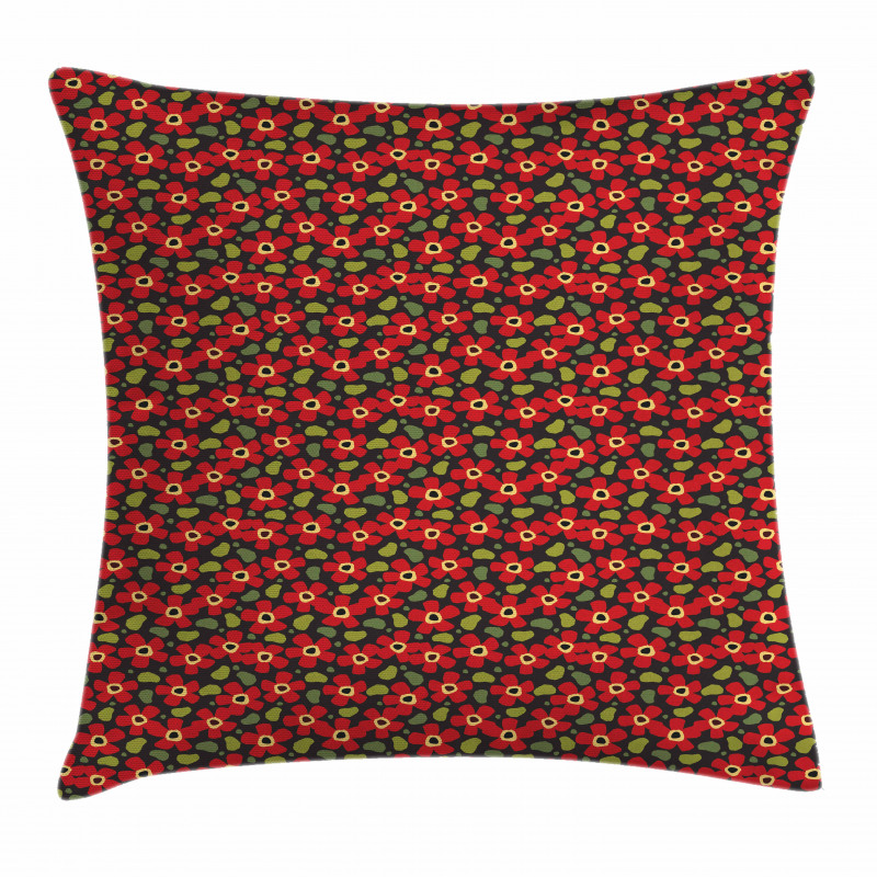 Flowers Paint Marks Pillow Cover