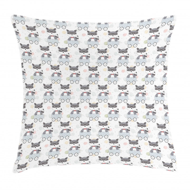 Hipster Animal in Trailer Pillow Cover
