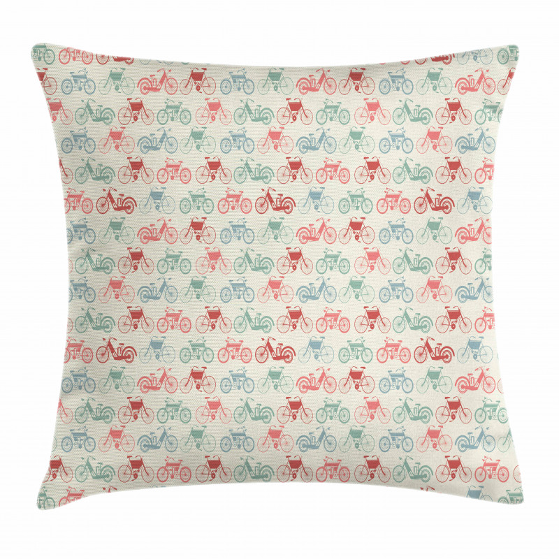Vintage Style Bike Pattern Pillow Cover