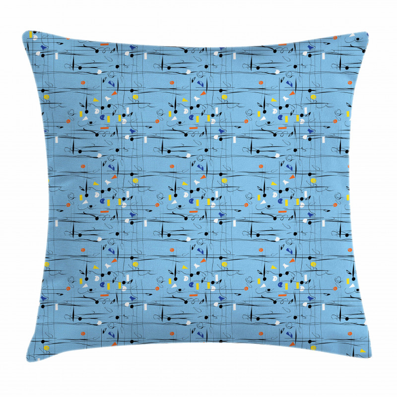 Trippy Chaotic Curvy Lines Pillow Cover