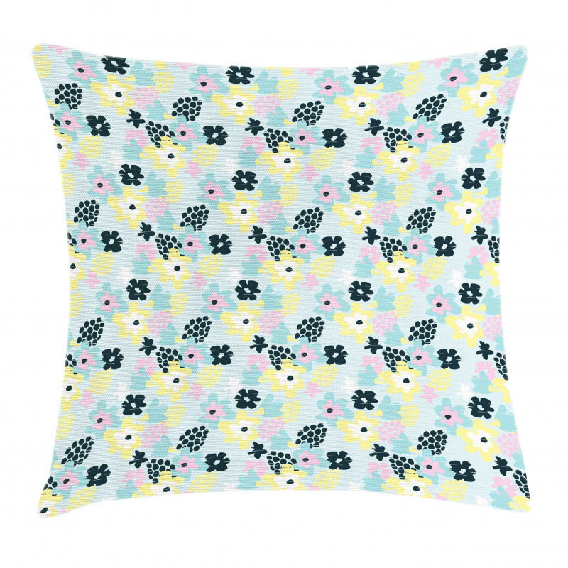 Pastel Tone Abstract Petals Pillow Cover