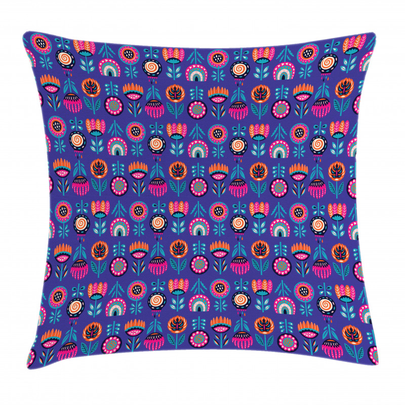 Boho Style Vibrant Blossoms Pillow Cover