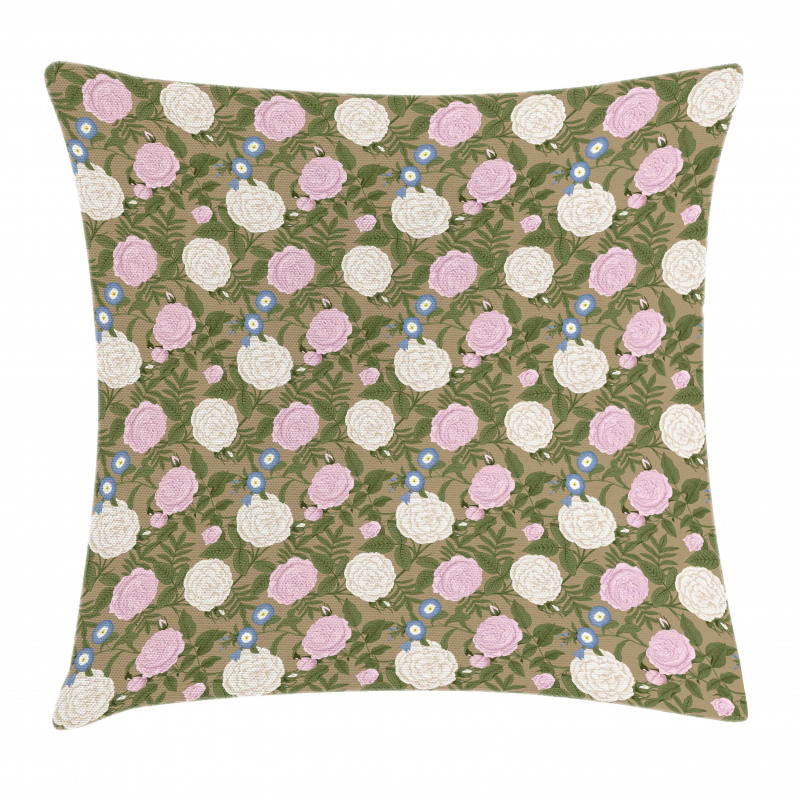 Romantic Rose Branches Pillow Cover