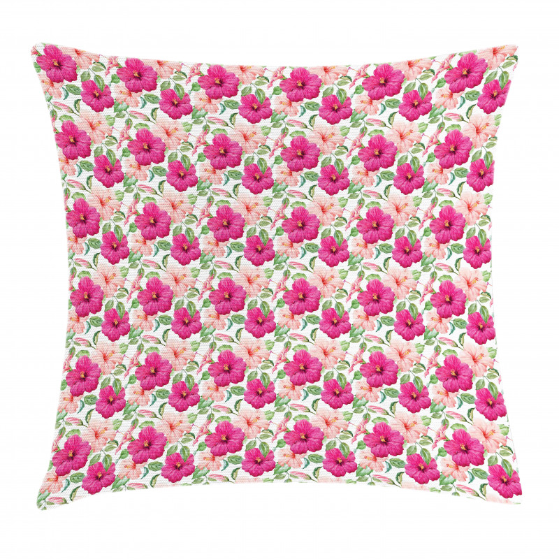 Pastel Hibiscus Petals Pillow Cover