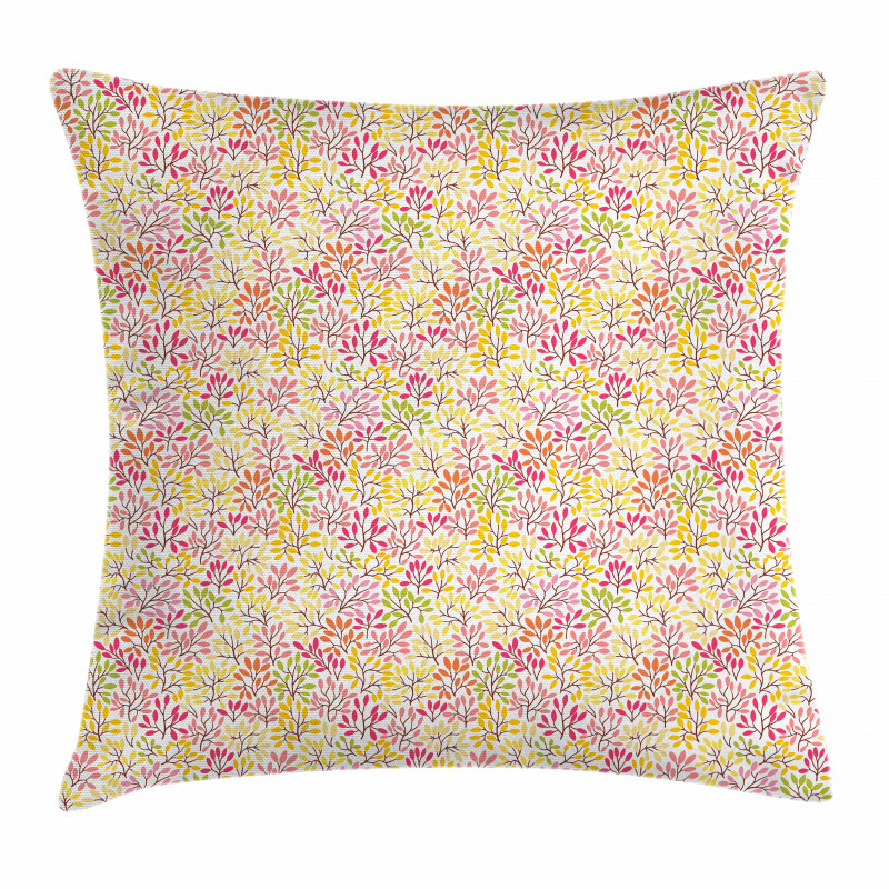 Colorful Twigs and Foliage Pillow Cover