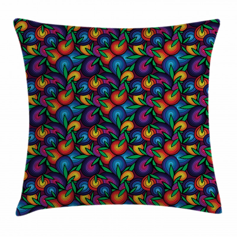 Colorful Spiral Blossoms Pillow Cover