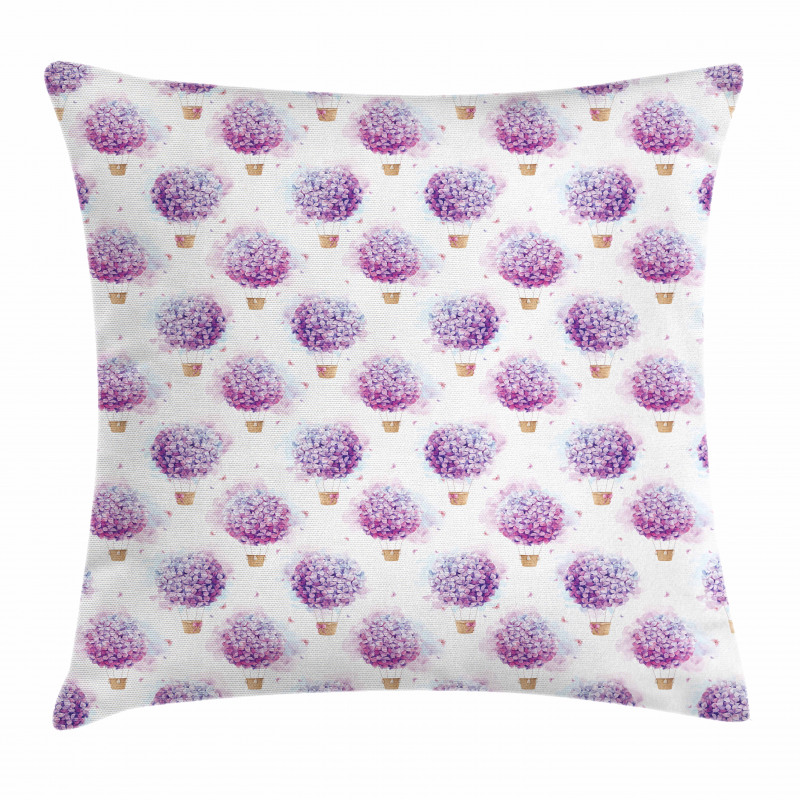 Hot Air Balloons Hydrangea Pillow Cover