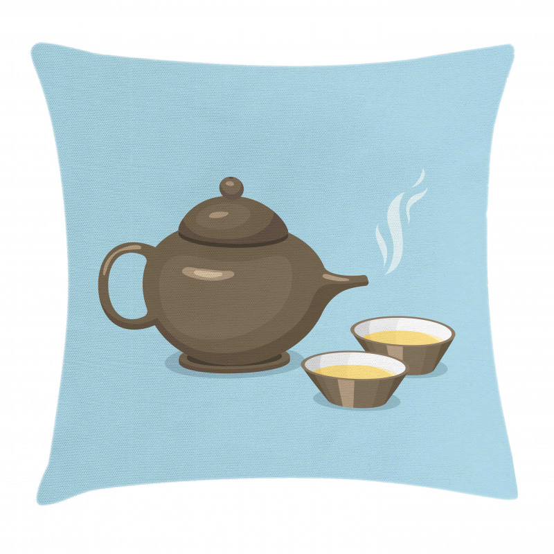 Tea Cups Beverage Drink Theme Pillow Cover