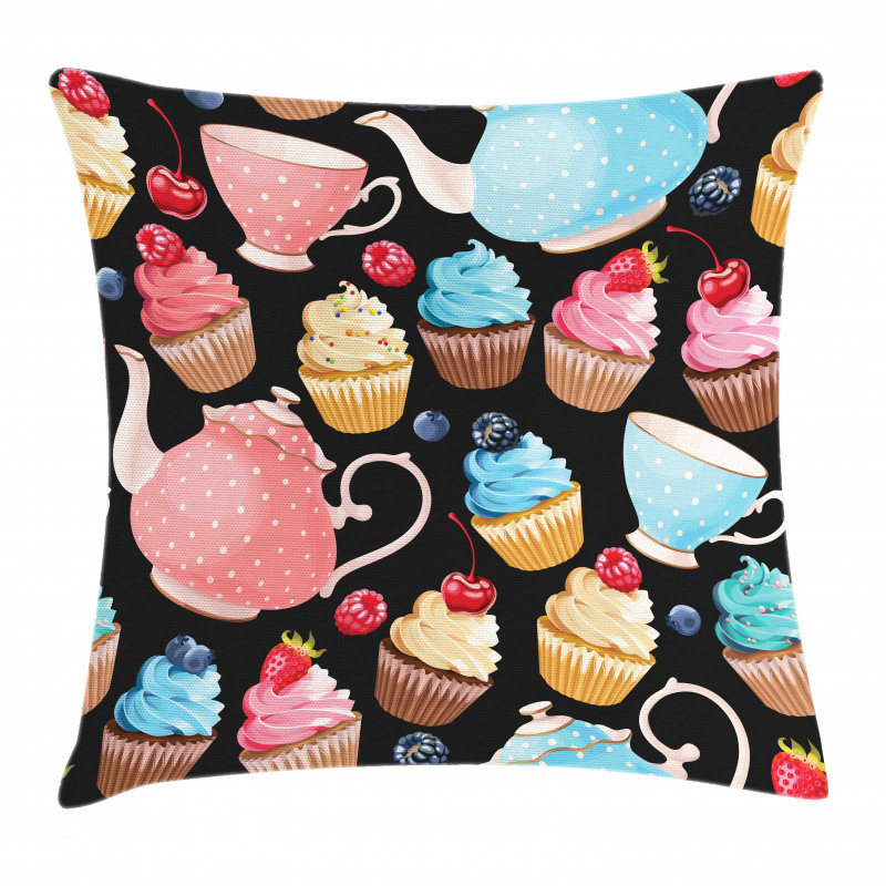 Creamy Colorful Yummy Muffins Pillow Cover