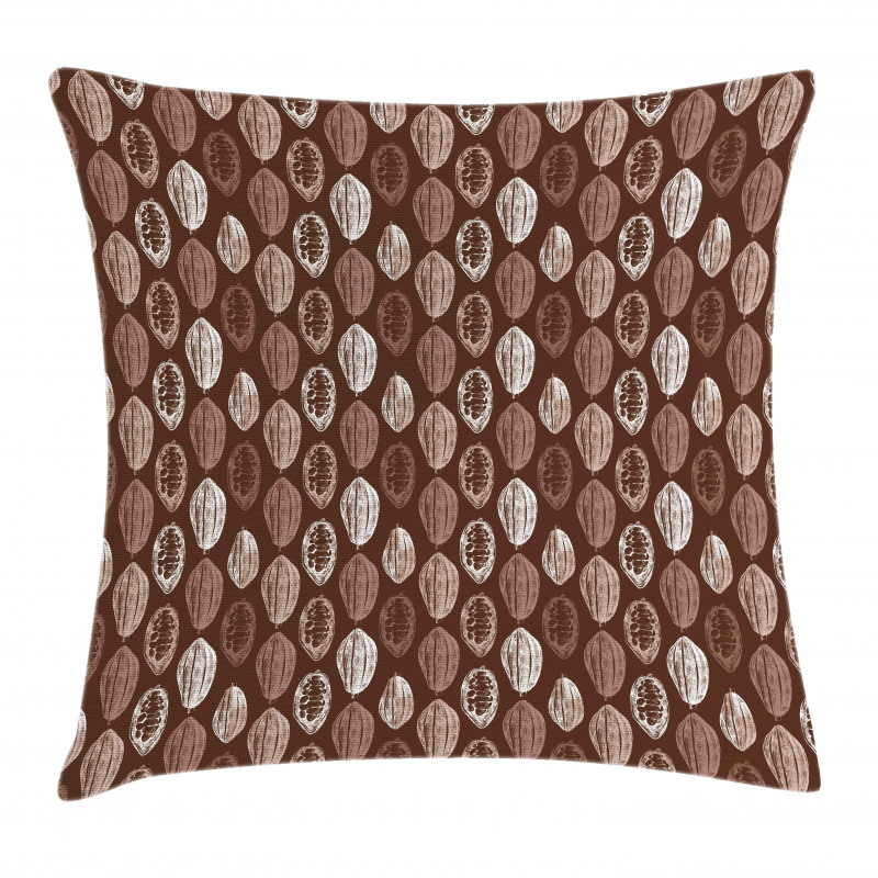 Hand Drawn Beans Grungy Look Pillow Cover