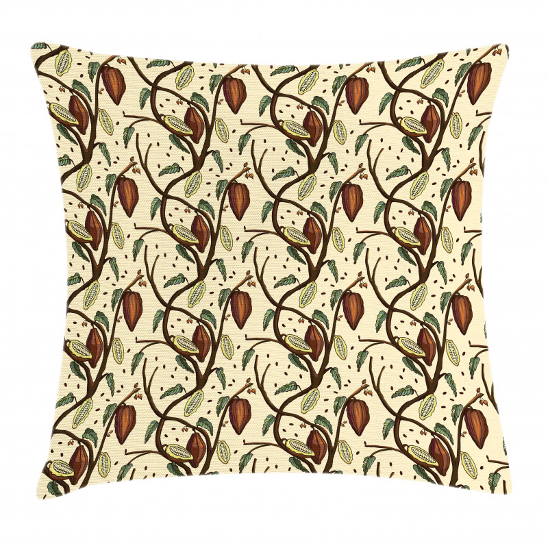 Fruits on Leafy Tree Branches Pillow Cover
