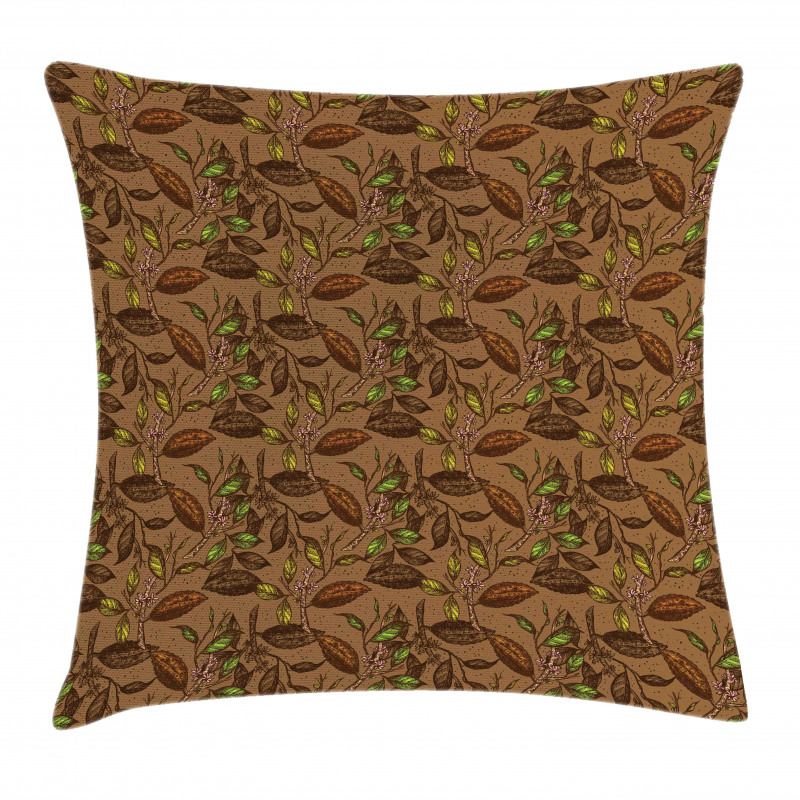 Cocoa Plants Growth Theme Pillow Cover
