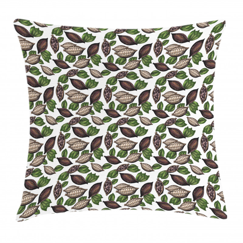 Sketch Art Beans and Leaves Pillow Cover