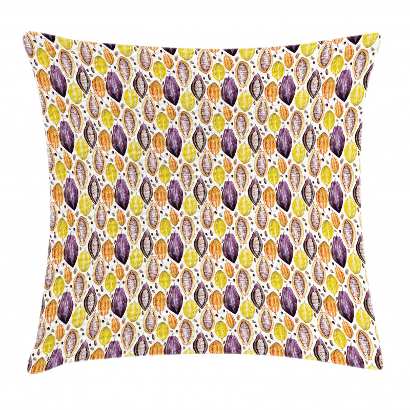 Watercolor Style Tropic Food Pillow Cover
