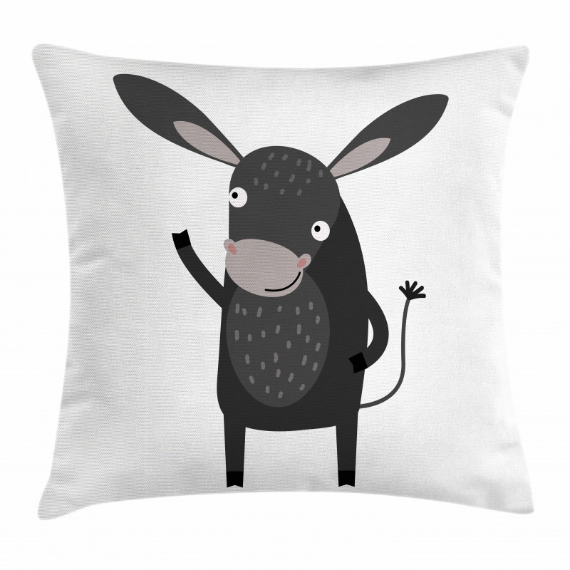 Happy Donkey with a Smile Pillow Cover