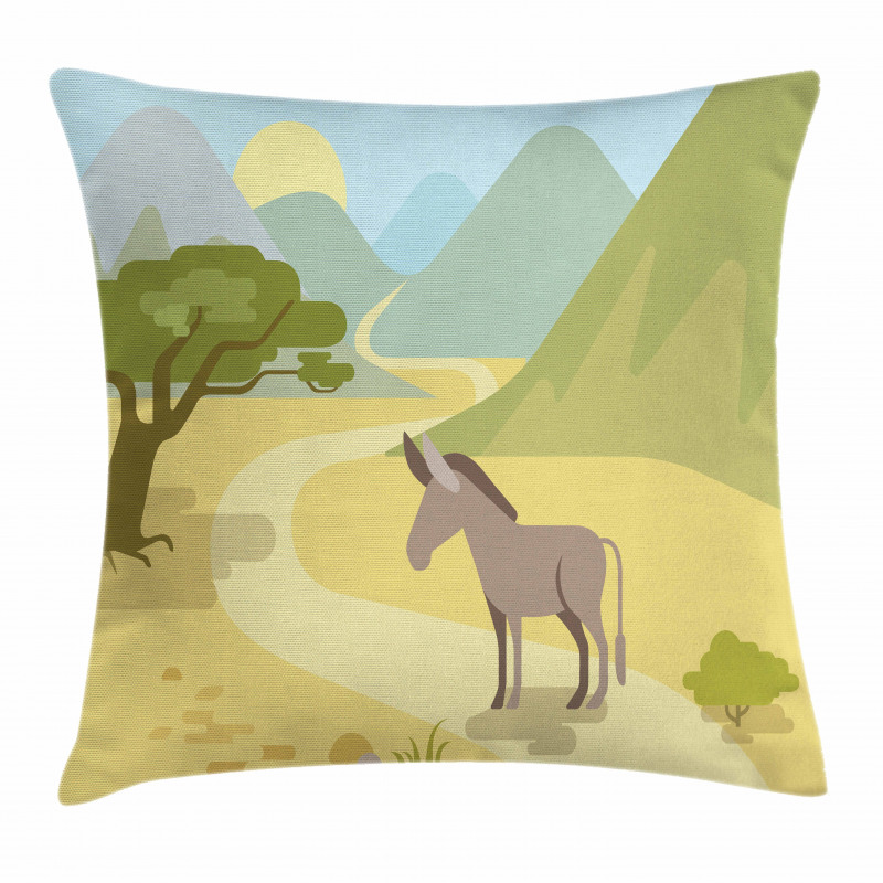 Wildlife Habitat Flat Design Pillow Cover