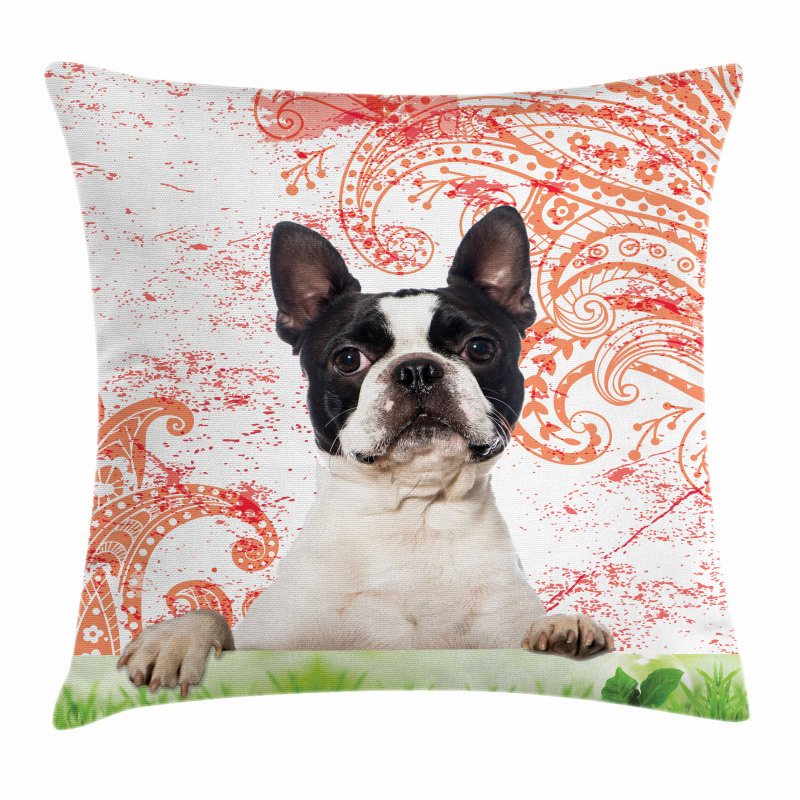 Pet Animal on Swirls Pillow Cover