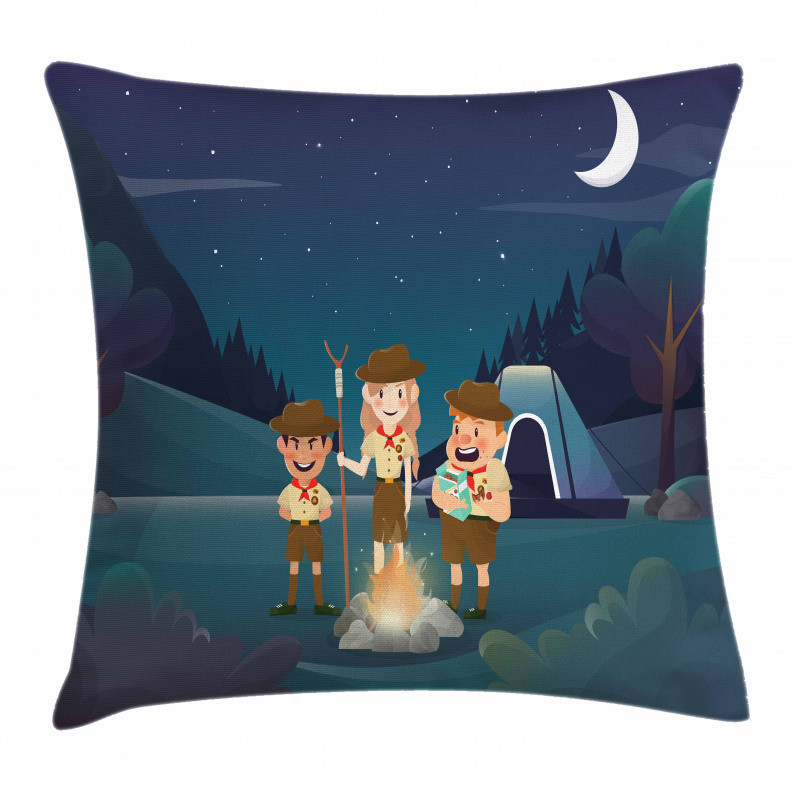 3 Scouts in the Forest Pillow Cover